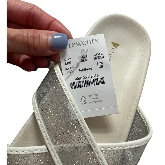 Crewcuts Girls Sparkly Slides Size K5 NWT - Picture 2 of 3